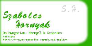 szabolcs hornyak business card